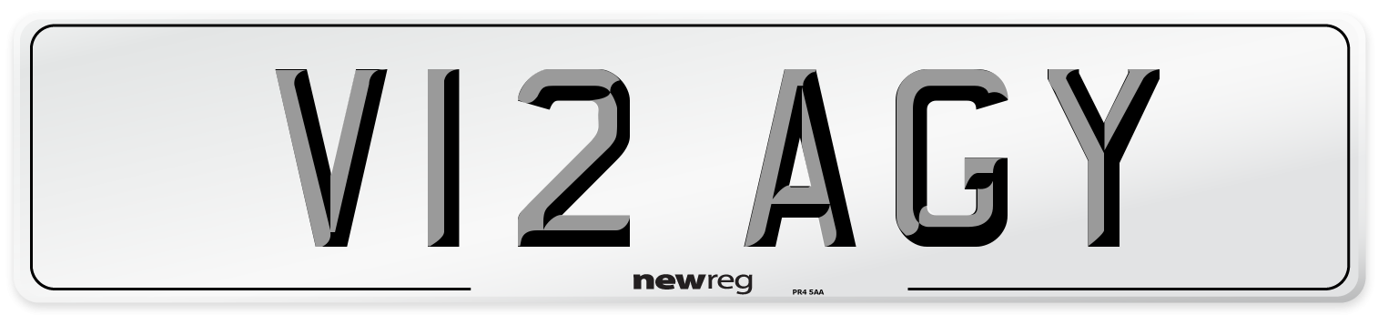 V12 AGY Number Plate from New Reg